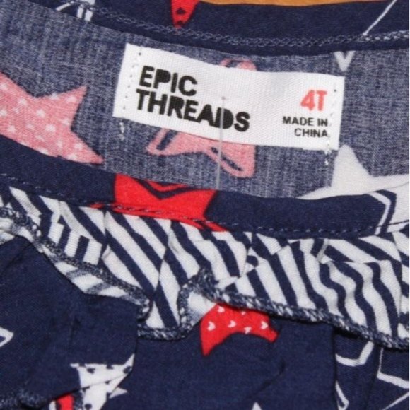 Epic Threads Girls Light Weight Tank Top-Stars-Blue-Size 4T-NWT - Picture 3 of 5